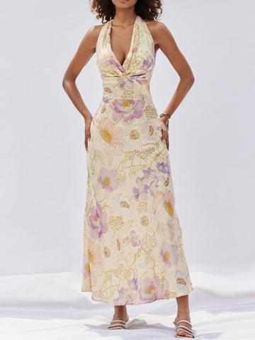 Juliana Halter-neck Maxi Dress