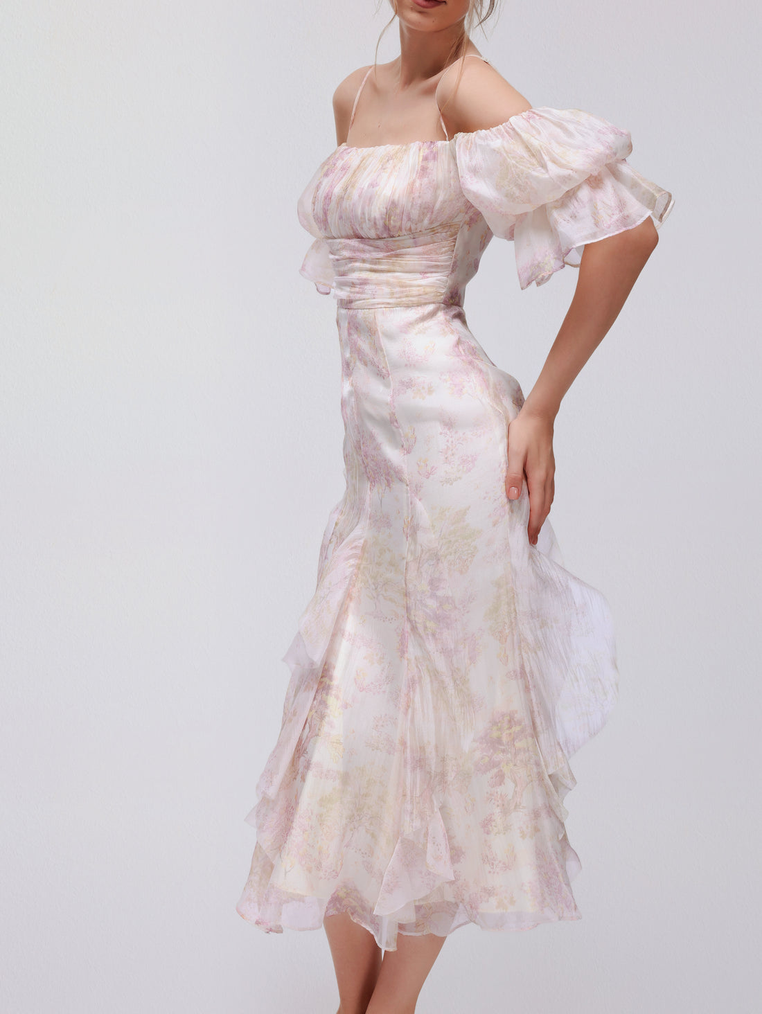 Jasmine Floral Organza Maxi Dress